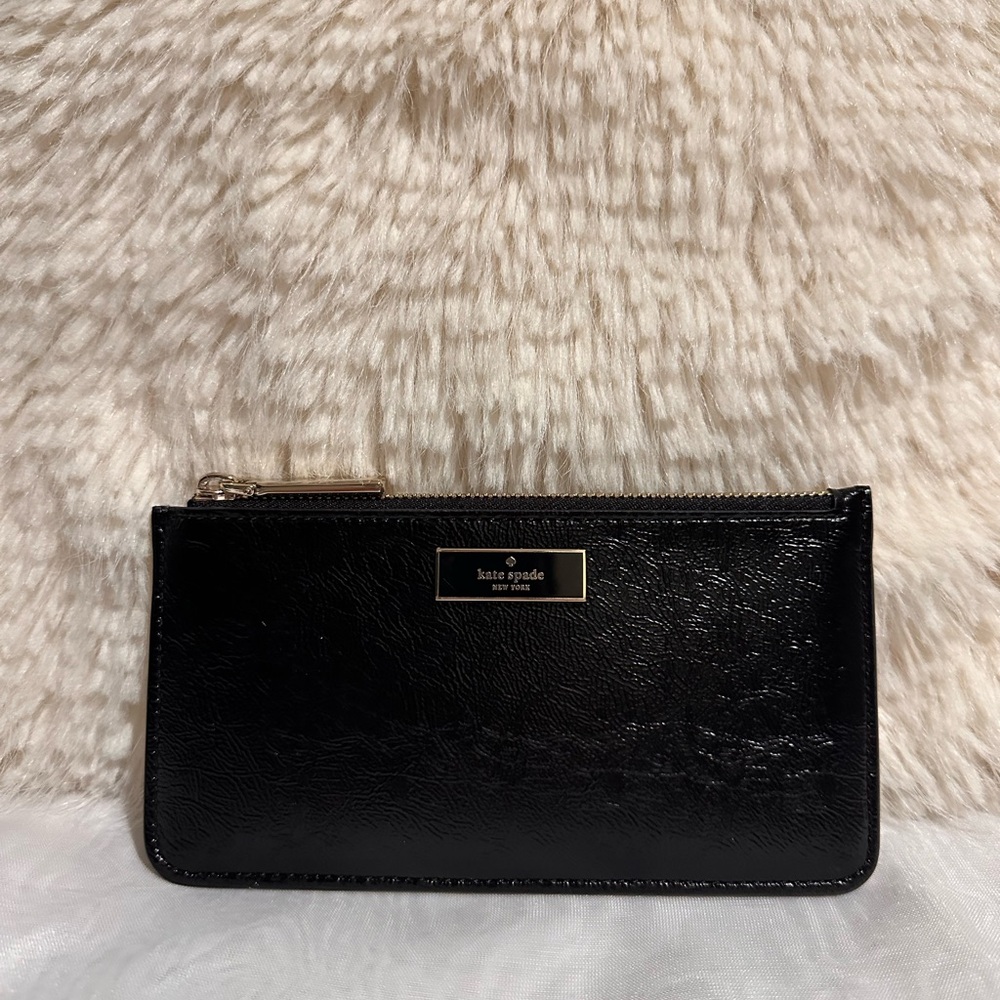 Kate Spade Bridget Crinkle patent large slim card holder